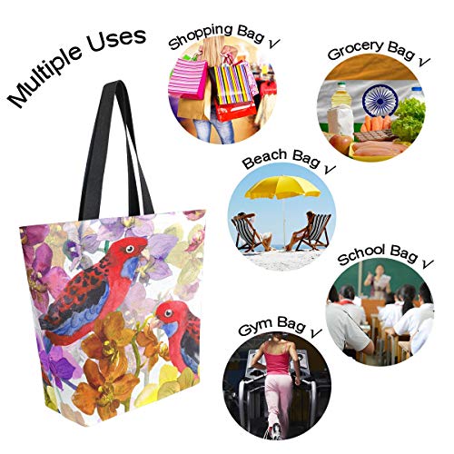 Mnsruu Bolsa de la compra reutilizable para loros, pájaros, comestibles, bolsa de lona para viajes al aire libre