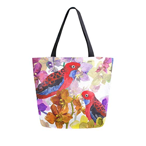 Mnsruu Bolsa de la compra reutilizable para loros, pájaros, comestibles, bolsa de lona para viajes al aire libre