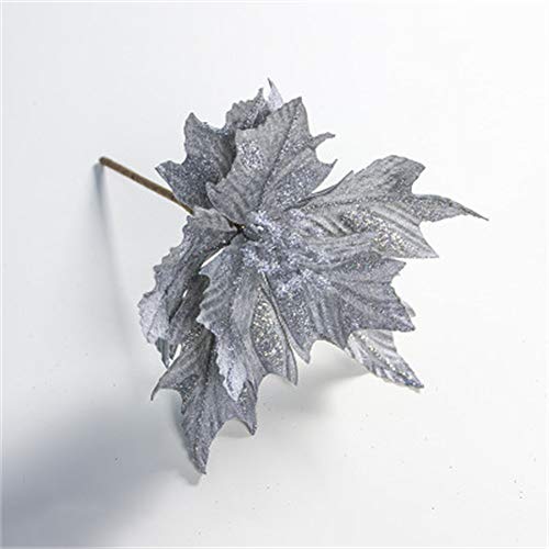 mnvxcbxv Decoraciones de Navidad, Flor Artificial, Flor de Pascua, decoración del hogar, Boda, Fiesta, Suministros de Flores Falsas, Blanco, 2