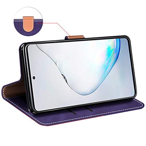 MOBESV Funda para Samsung Galaxy Note 10 Lite, Funda Libro Samsung Note 10 Lite, Funda Móvil Samsung Galaxy Note 10 Lite Carcasa para Samsung Galaxy Note 10 Lite Funda con Tapa, Violeta/Rojo