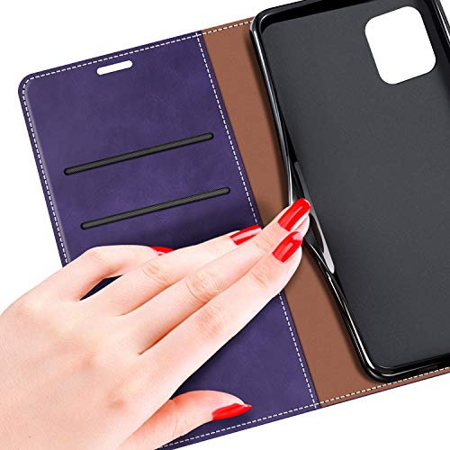 MOBESV Funda para Samsung Galaxy Note 10 Lite, Funda Libro Samsung Note 10 Lite, Funda Móvil Samsung Galaxy Note 10 Lite Carcasa para Samsung Galaxy Note 10 Lite Funda con Tapa, Violeta/Rojo