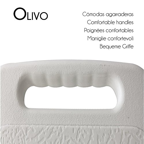 Mobiclinic, Olivo, Silla o taburete de baño, de ducha, ortopédica, altura regulable, respaldo, conteras antideslizantes