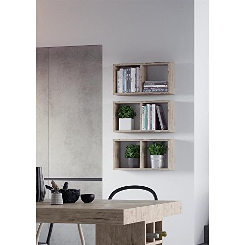 Mobili Fiver, Estante en Forma de Cubo, Modelo First, de MDF, 59 x 14,5 x 30 cm (Blanco Mate)