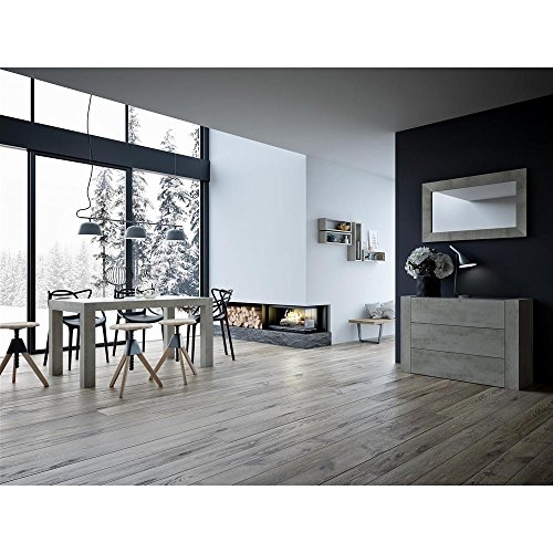 Mobili Fiver, Set de 4 estantes en Forma de Cubo, Modelo Iacopo, de MDF, Color Blanco Ceniza, 59 x 14,5 x 17 cm