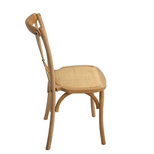 Mobiliario Factory Silla Comedor Crossback Madera de Haya con Asiento de ratán Natural. Silla Vintage thonet apilable