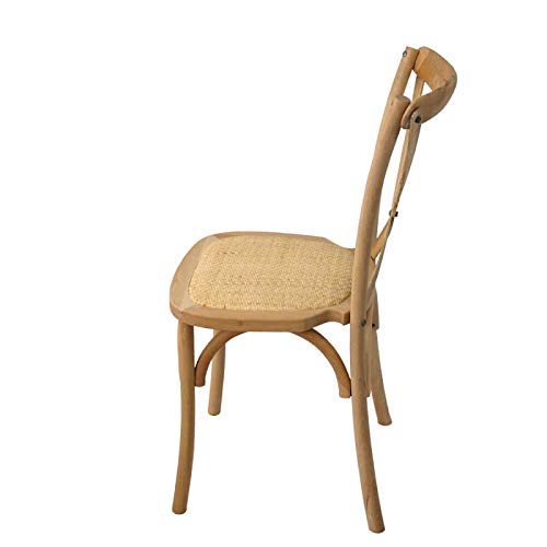 Mobiliario Factory Silla Comedor Crossback Madera de Haya con Asiento de ratán Natural. Silla Vintage thonet apilable