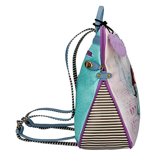 Mochila Casual Gorjuss Friends Walk Together, Morado, 31x38x15 cm
