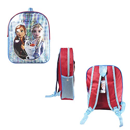 Mochila Escolar Infantil para Niñas Frozen, con los Personajes Disney Anna, Elsa y Olaf en 3D, Mochilas Disney Escolares Juveniles, Regalos para Niños