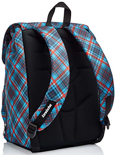 Mochila Extensible Invicta, Tartan, Azul, Escuela y Tiempo Libre