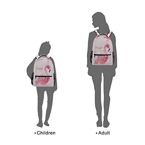 Mochila para colegio, diseño de corona de flamencos, para adolescentes y niñas, para viajes, camping, gimnasio, senderismo