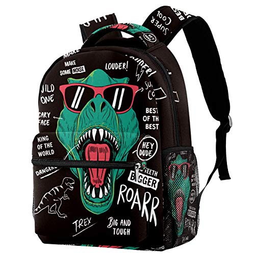 Mochilas escolares de 16 pulgadas para estudiantes, bolsa de viaje básica, mochila para portátil – Dinosaurio con consignas geniales