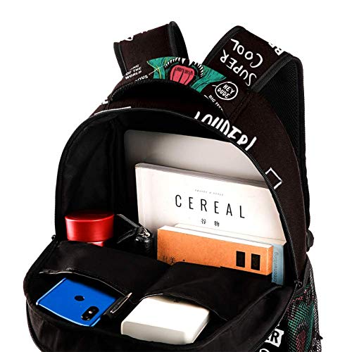 Mochilas escolares de 16 pulgadas para estudiantes, bolsa de viaje básica, mochila para portátil – Dinosaurio con consignas geniales