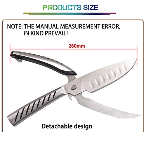 Moda Simple Acero Chicken Bone Fish Bone Tijeras de Cocina del Cuchillo de Cocina de Tijera múltiples Funciones Inoxidable del hogar Durable (Color : Kitchen Scissors)