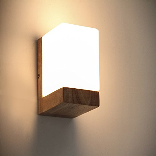 Moderna Retras Creativas Lámpara De Pared Art Deco Para Sala De Estar,Dormitorio,Elevación,Pasillo Lámpara De Pared Personalizada De Cubo De Azúcar De Roble Estilo Loftrh, 120Mm * 150Mm