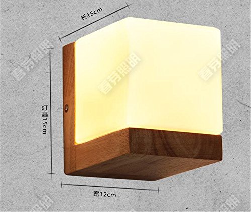 Moderna Retras Creativas Lámpara De Pared Art Deco Para Sala De Estar,Dormitorio,Elevación,Pasillo Lámpara De Pared Personalizada De Cubo De Azúcar De Roble Estilo Loftrh, 120Mm * 150Mm