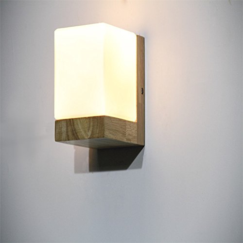 Moderna Retras Creativas Lámpara De Pared Art Deco Para Sala De Estar,Dormitorio,Elevación,Pasillo Lámpara De Pared Personalizada De Cubo De Azúcar De Roble Estilo Loftrh, 120Mm * 150Mm