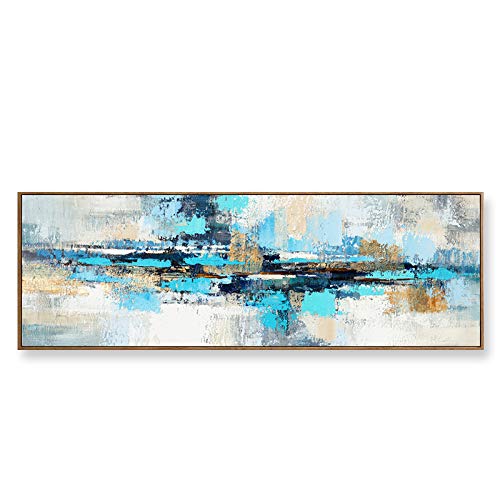Moderna Sobre Carteles Cuadro En Lienzo,Pintura Azul Marino Imágenes Abstracta Impresiones De La Lona Arte De La Pared Para La Decoración De La Sala De Estar-(Sin Marco)(60x180cm)
