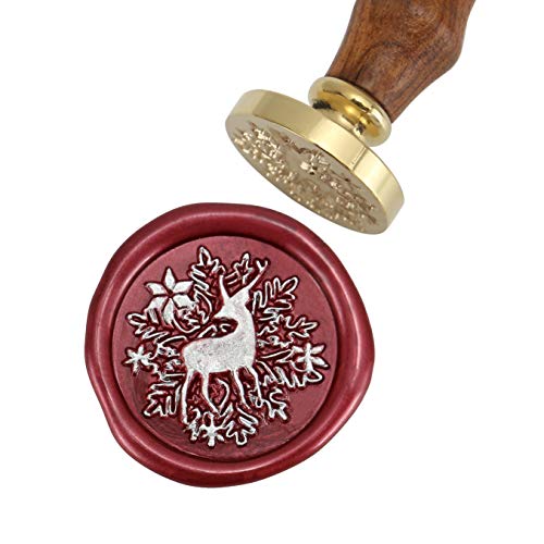 Mogokoyo - Cuchara de 2,5 ml, 2 velas + 240 ceras + sello de madera, juego de sellos vintage para decoración de letras personalizadas para Navidad, color Cref 1