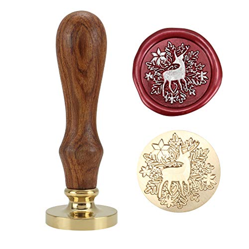 Mogokoyo - Cuchara de 2,5 ml, 2 velas + 240 ceras + sello de madera, juego de sellos vintage para decoración de letras personalizadas para Navidad, color Cref 1