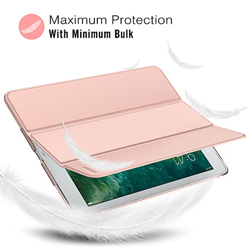 MoKo Funda para 2018/2017 iPad 9.7 6th/5th Generation - Ultra Slim Función de Soporte Protectora Plegable Smart Cover - Oro Rosa (Auto Sueño/Estela)