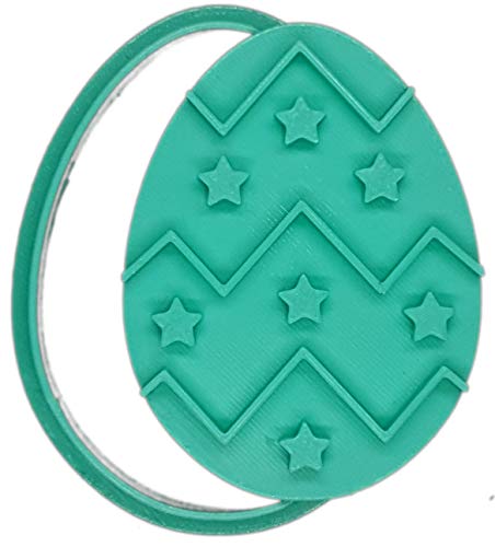 Molde Cortador de Galletas Huevo de Pascua Estrellas (Turquesa)