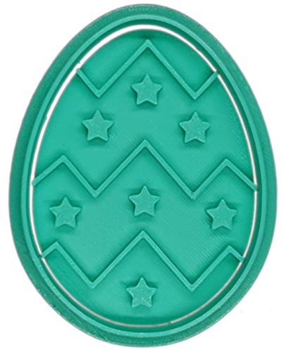 Molde Cortador de Galletas Huevo de Pascua Estrellas (Turquesa)