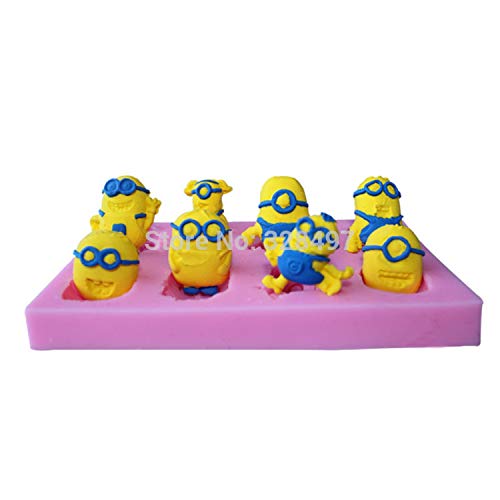Molde de barra torta del silicón de la pasta de azúcar del molde no 3D, jalea, caramelo, molde del jabón de chocolate, Forma Decoración para hornear Boy Amarillo C071,