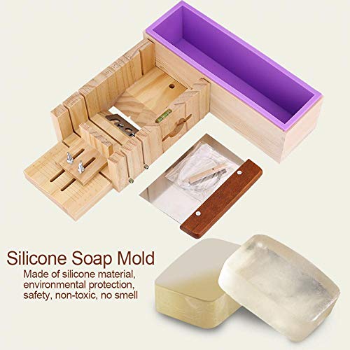 Molde de jabón de Silicona, Molde de jabón de Silicona Caja de Madera Máquina para Hacer Pasteles Cortador de Corte Herramienta de fabricación Hacer Pastel de Pan Fruta Helado Comida Cho