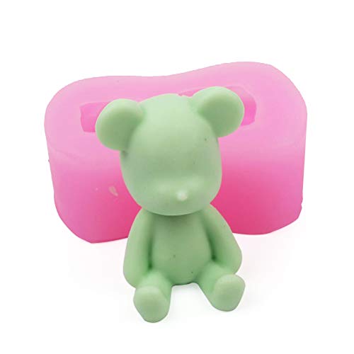 Molde de Pastel de Silicona, Molde de Fondant en Forma de Oso 3D, Molde de Chocolate, Molde de Caramelo, Molde de Caramelo No Pegajoso, Molde de Jabón Reutilizable, Herramienta para Hornear Pasteles