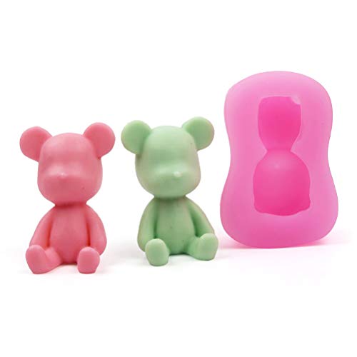 Molde de Pastel de Silicona, Molde de Fondant en Forma de Oso 3D, Molde de Chocolate, Molde de Caramelo, Molde de Caramelo No Pegajoso, Molde de Jabón Reutilizable, Herramienta para Hornear Pasteles