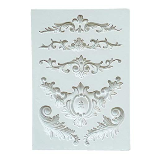 Molde de pastel esculpido barroco Flor de encaje Relieve retro Decoración de fondant de silicona Molde de glaseado de azúcar Estera de decoración Cupcakes Sugarcraft Caramelos