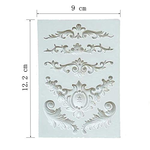 Molde de pastel esculpido barroco Flor de encaje Relieve retro Decoración de fondant de silicona Molde de glaseado de azúcar Estera de decoración Cupcakes Sugarcraft Caramelos