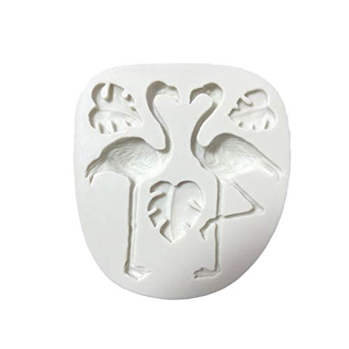 Molde de silicona 3D para fondant, diseño de hojas de flamenco de UPKOCH, para decoración de fiesta tropical Hawaii, color gris