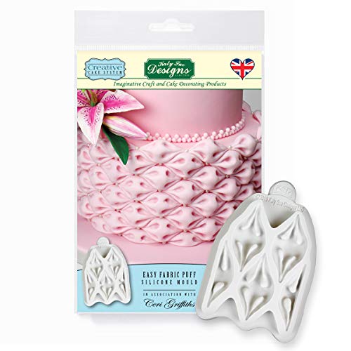 Molde de silicona Easy Fabric Puff, sistema de pastel creativo Ceri Griffiths para pasteles, manualidades, cupcakes, Sugarcraft, galletas y dulces, seguro para alimentos, hecho en el Reino Unido