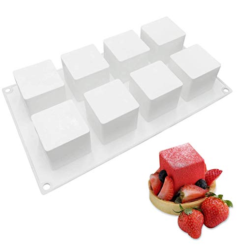 Molde de silicona en forma de cubo 3D, molde cuadrado para hornear pasteles, postres para gelatina, repostería de bolas y bomba de helado