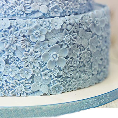 Molde de silicona para tartas con diseño de flores en relieve 3D, con textura de encaje para decoración de tartas, glaseado, azúcar, goma, pasta, pasta, manualidades, moldes para hornear