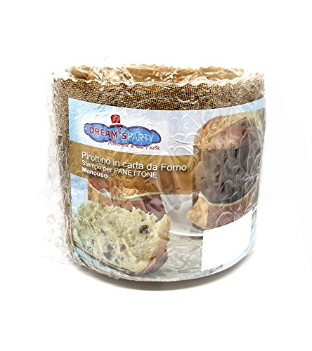 Molde Panettone 500g Alto – 10 Piezas – pirottino desechable de Papel de Horno - Ideal para panettoni, Panettone gastronomico, Tartas de Navidad, pandoro ECC. [Dream's Party]