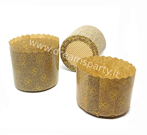 Molde Panettone 500g Alto – 10 Piezas – pirottino desechable de Papel de Horno - Ideal para panettoni, Panettone gastronomico, Tartas de Navidad, pandoro ECC. [Dream's Party]