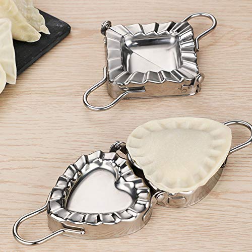 Molde Para Empanadillas, En Forma De Corazon MáQuina De Bola De Masa De Acero Inoxidable 2pcs Herramienta Para Hacer ReposteríA Para Hacer Raviolis Empanadillas O Galletas De Cocina Accesorio