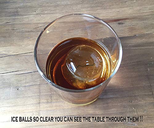 Molde para hacer bolas de hielo con forma de bola de hielo, molde esférico (sin burbujas, molde de 2 cavidades, 2,36 pulgadas, silicona)