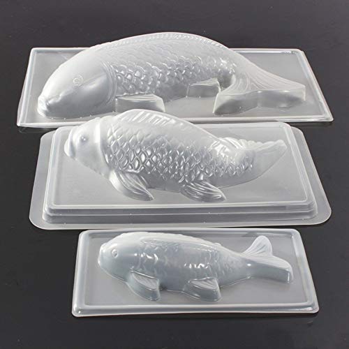 Molde para tarta + ing con forma de carpa en 3D, molde de gelatina o azúcar, Large
