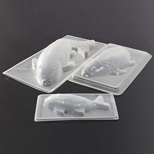 Molde para tarta + ing con forma de carpa en 3D, molde de gelatina o azúcar, Large