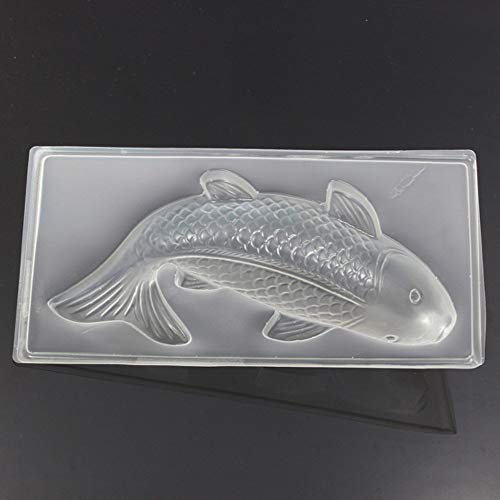 Molde para tarta + ing con forma de carpa en 3D, molde de gelatina o azúcar, Large