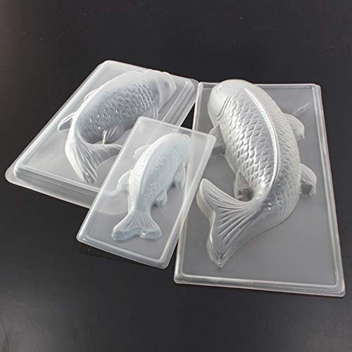 Molde para tarta + ing con forma de carpa en 3D, molde de gelatina o azúcar, Large