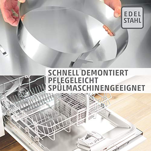 Molde para tartas - Deliciosas tartas de crema y frutas en un abrir y cerrar de ojos - Molde redondo de acero inoxidable - Ajuste y fijación mediante pinzas - Altura: 7,5 cm - Made in Germany
