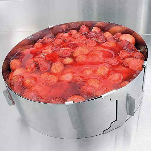 Molde para tartas - Deliciosas tartas de crema y frutas en un abrir y cerrar de ojos - Molde redondo de acero inoxidable - Ajuste y fijación mediante pinzas - Altura: 7,5 cm - Made in Germany