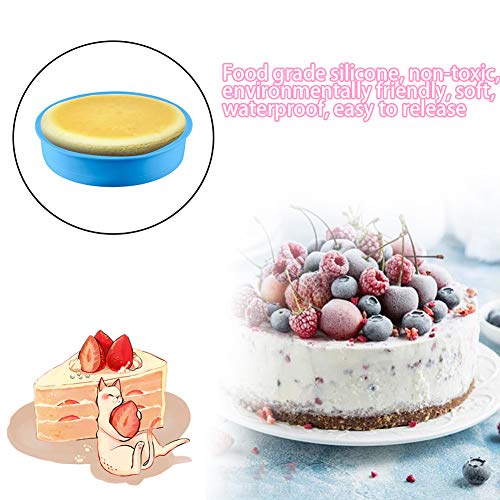 Molde redondo de silicona para hornear tartas, 4 unidades (azul/rojo/púrpura/rosa)