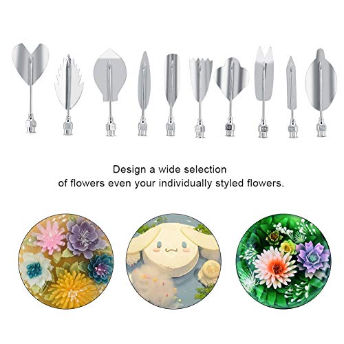 Moldes 3D de gelatina para gelatina, acero inoxidable, herramientas para hacer tartas, manualidades, pudines, decoración de tartas, juegos completos con jeringa, 10 agujas de gelatina M