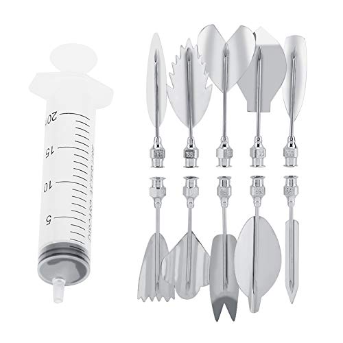 Moldes 3D de gelatina para gelatina, acero inoxidable, herramientas para hacer tartas, manualidades, pudines, decoración de tartas, juegos completos con jeringa, 10 agujas de gelatina M