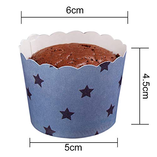 Moldes de papel para magdalenas - WENTS 100PCS Grande Moldes Papel Copa de Horneado Moldes de Papel para Cupcakes Magdalenas ideales para fiestas y celebraciones(Rosa/Azul)